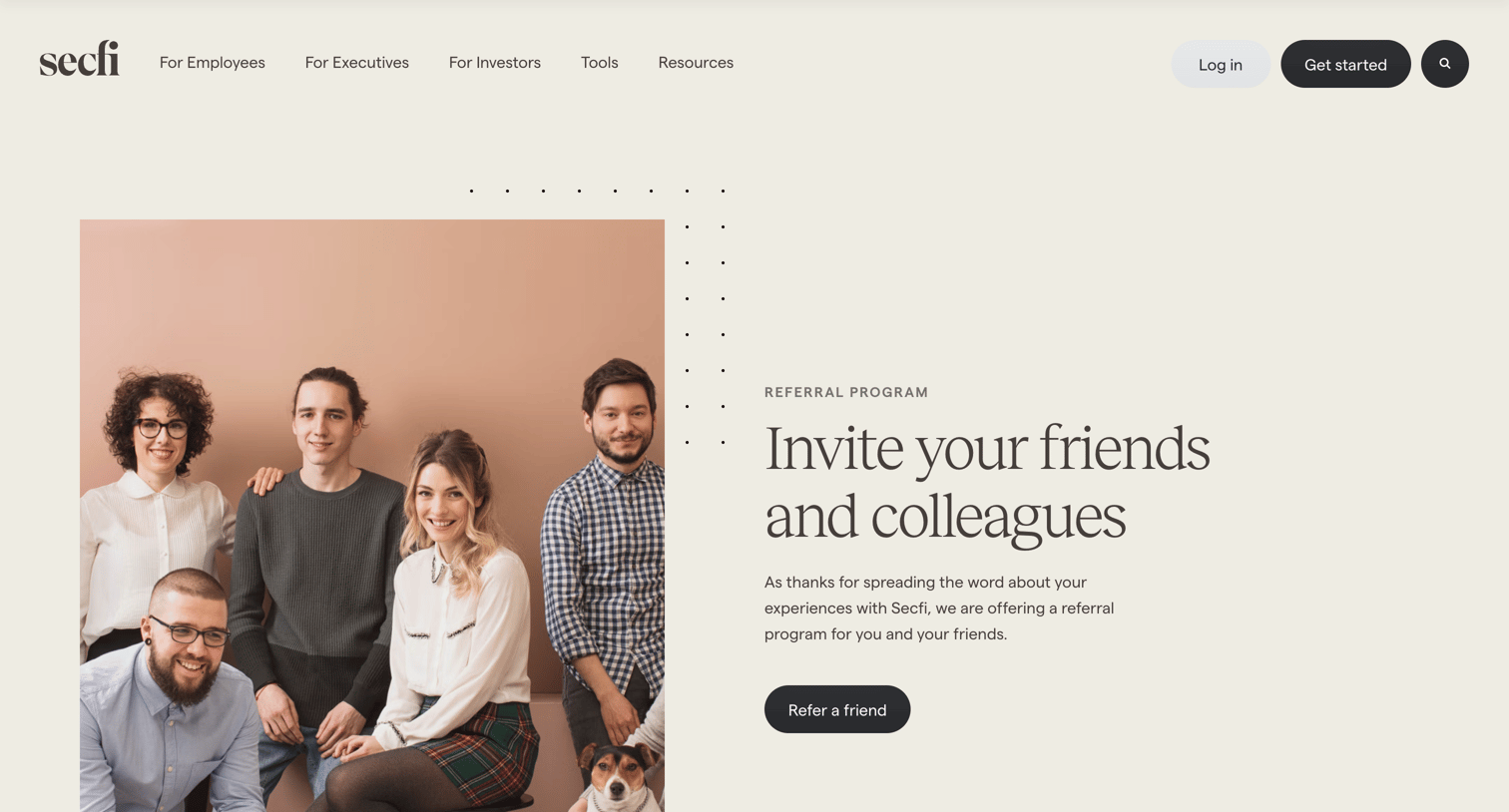 Secfi - Invite your friends and colleagues — Secfi screen