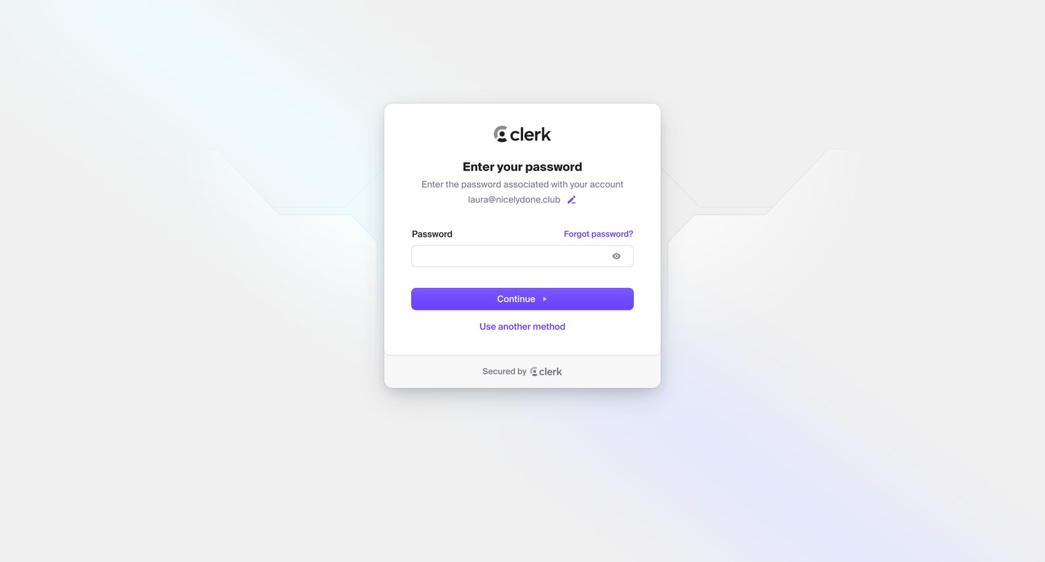Clerk - Sign in | Clerk screen