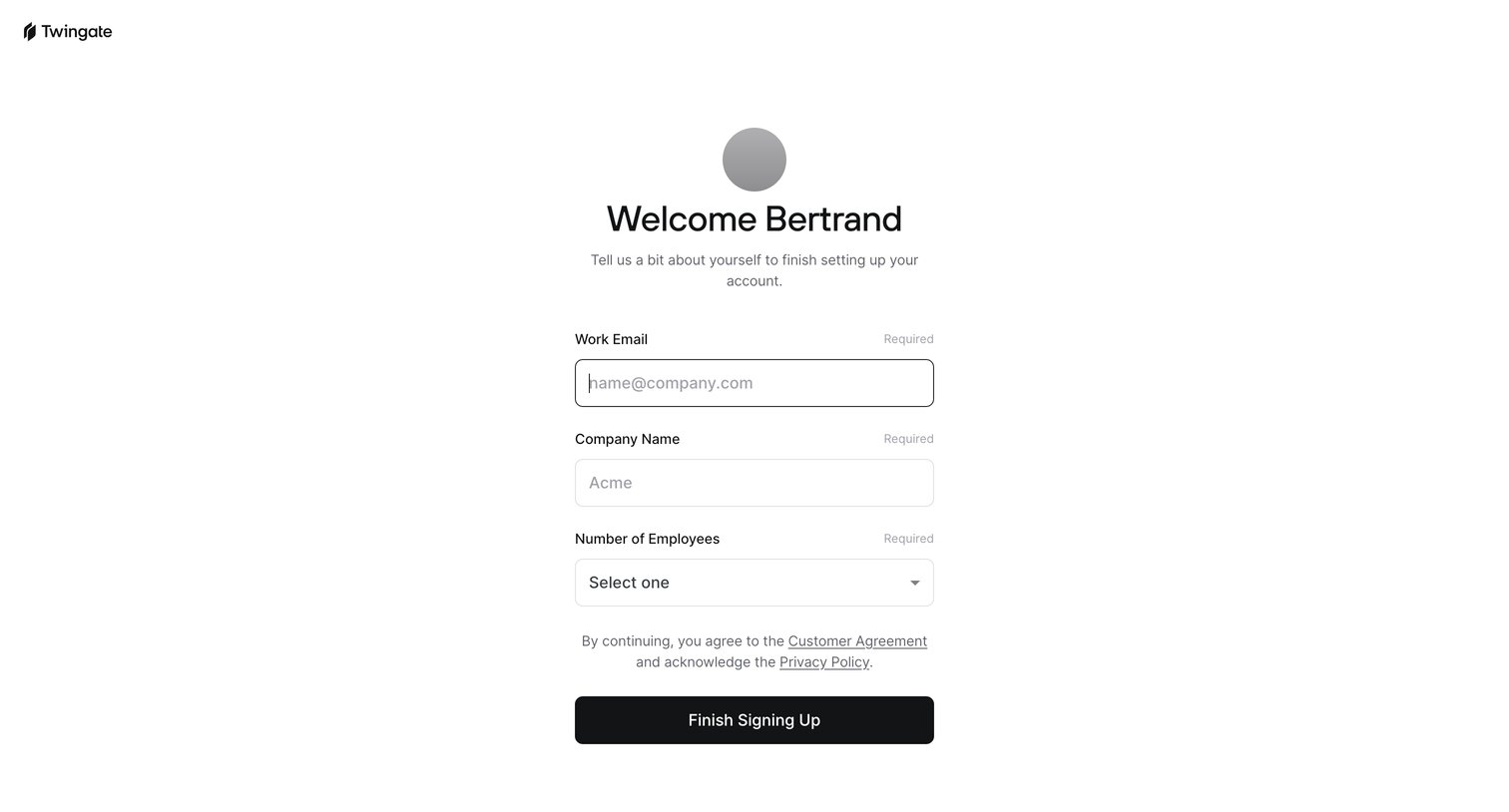 Twingate - Connexion | comptes Google screen