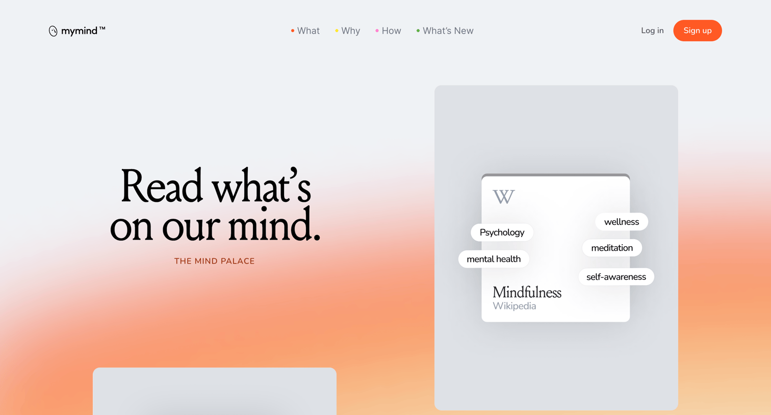 Mymind - Mind Palace — The mymind magazine screen