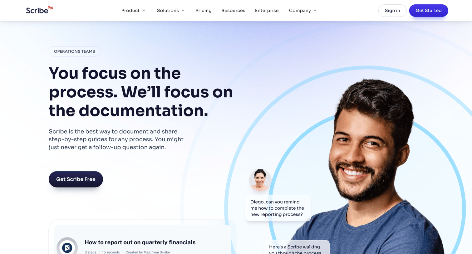 Scribe - Operations Teams — Scribe screen