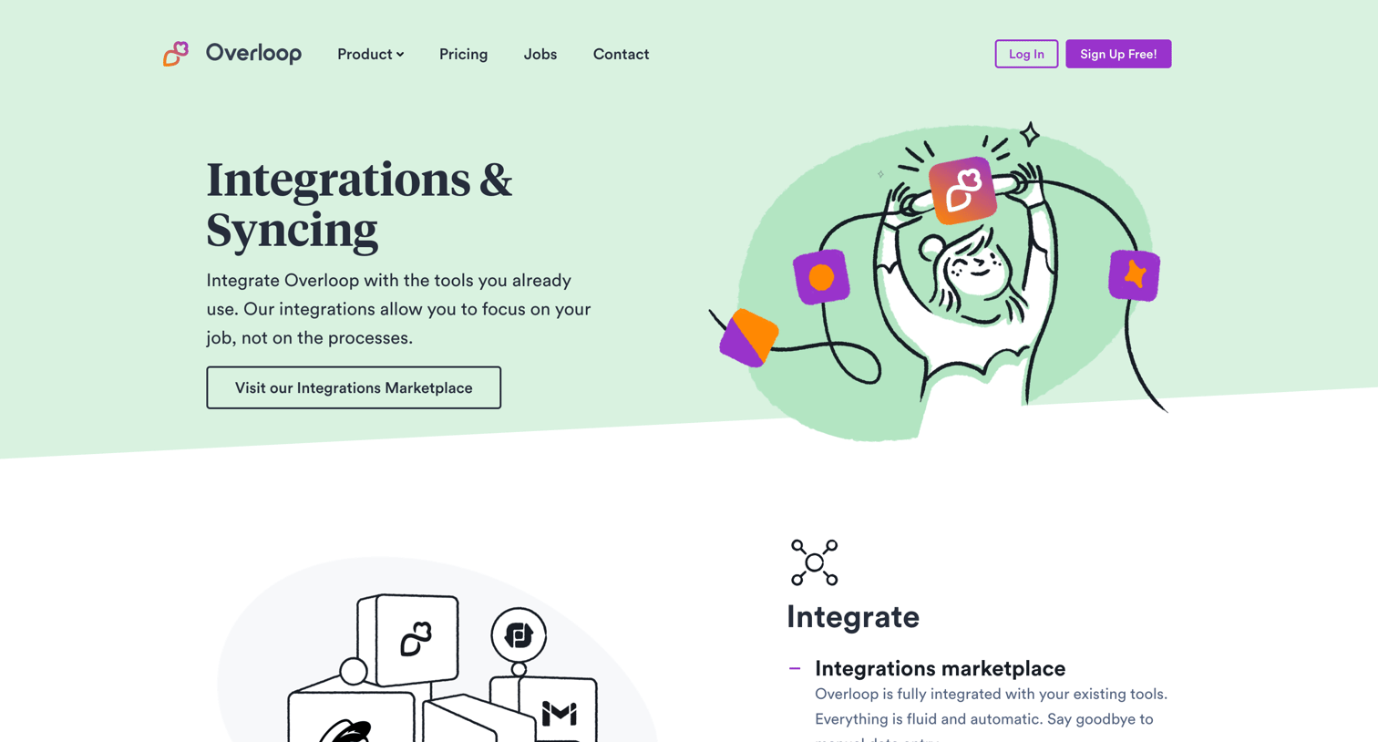 Overloop - Integrations | Syncing Overloop CRM screen
