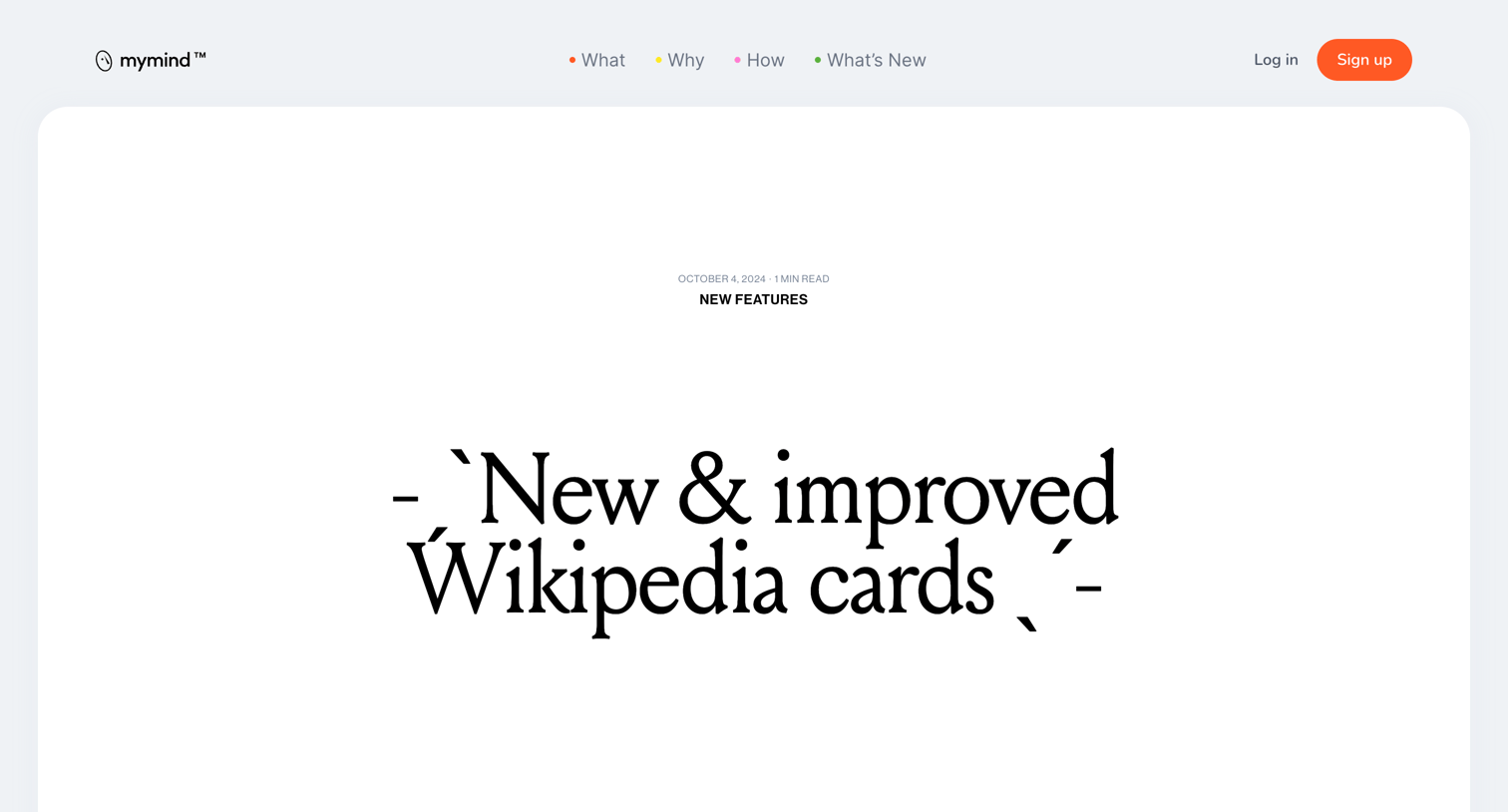 Mymind - ˗ˏˋNew | improved Wikipedia cards ˎˊ˗ - mymind screen