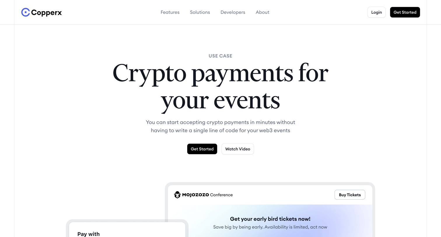 Copperx - Crypto payments for your events - Copperx screen