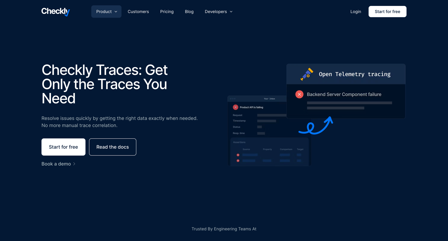 Checkly - Checkly Traces Get Only the Traces You Need screen