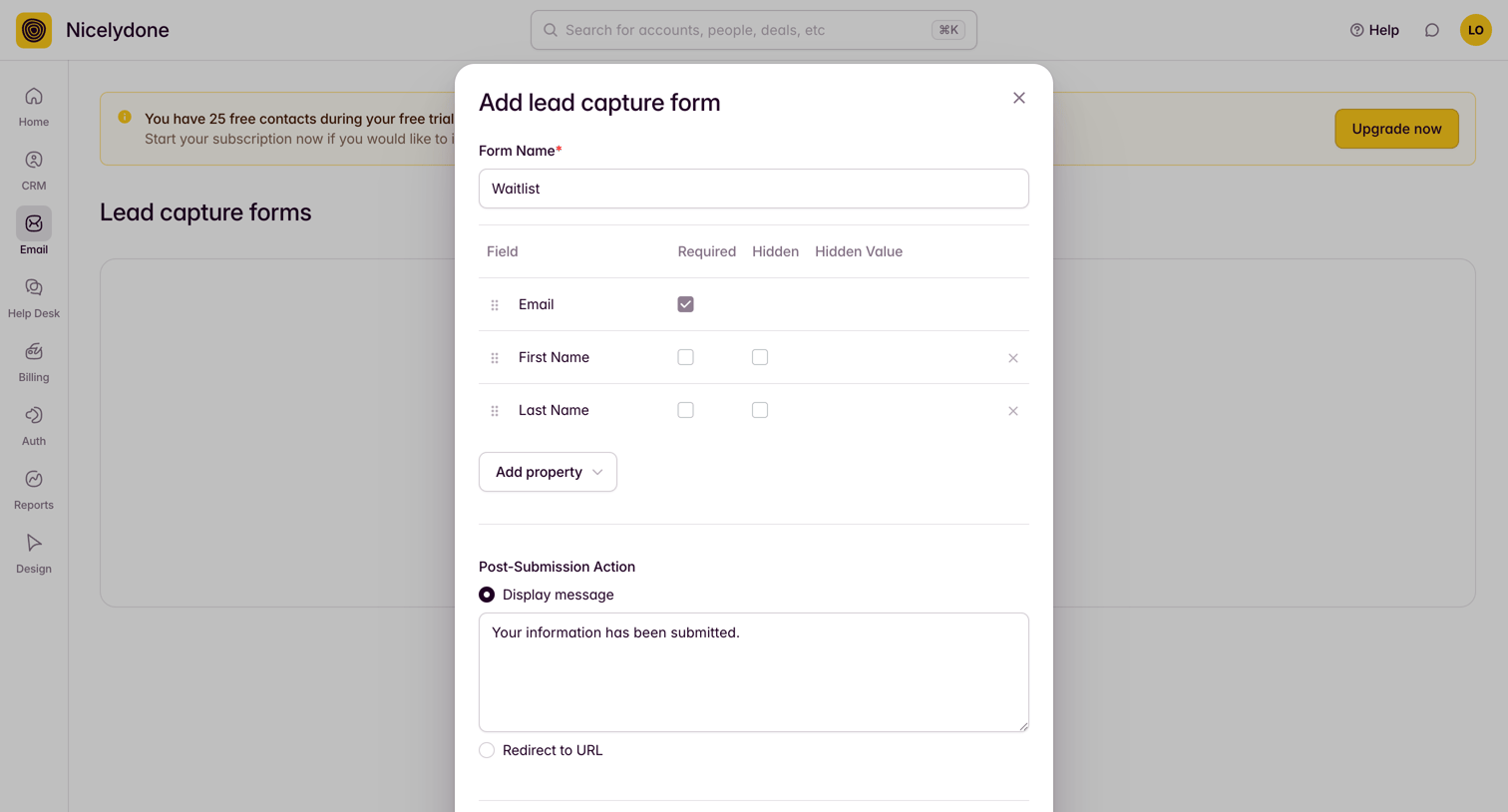 Outseta - Custom Forms screen