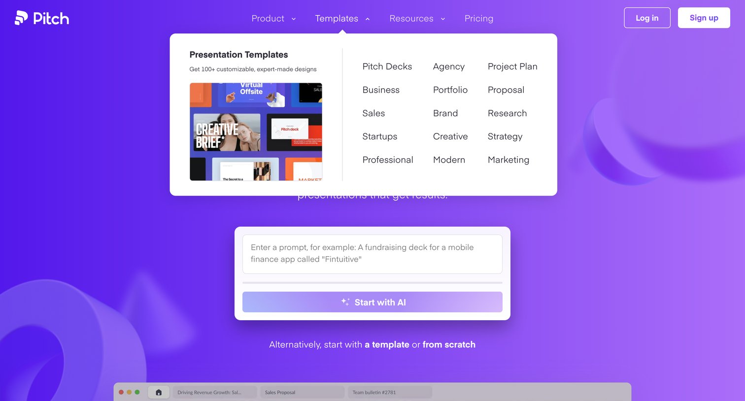 Pitch - Presentation software for fast-moving teams | Pitch screen