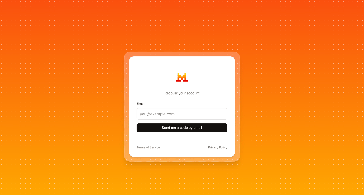 Mistral - Recover my account - Mistral AI screen
