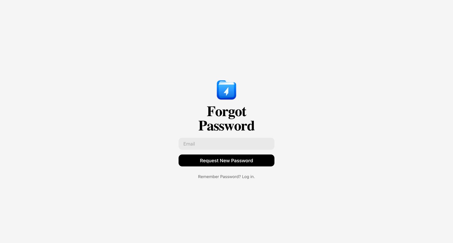 Shuttle - Shuttle Reset Password screen