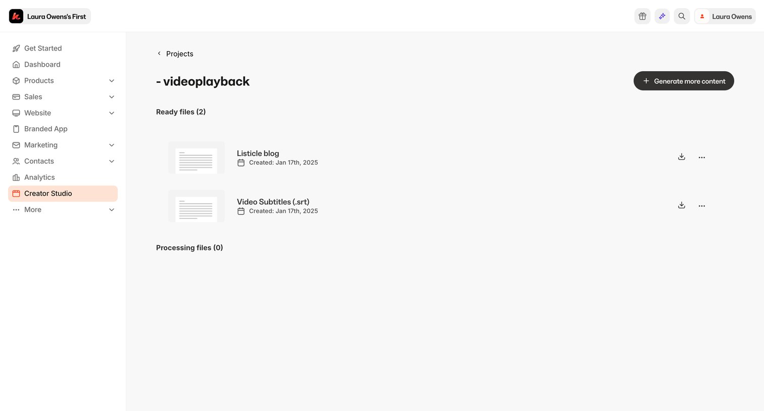Kajabi - Kajabi - adminsites2148600208creator_studioprojects518644exports screen