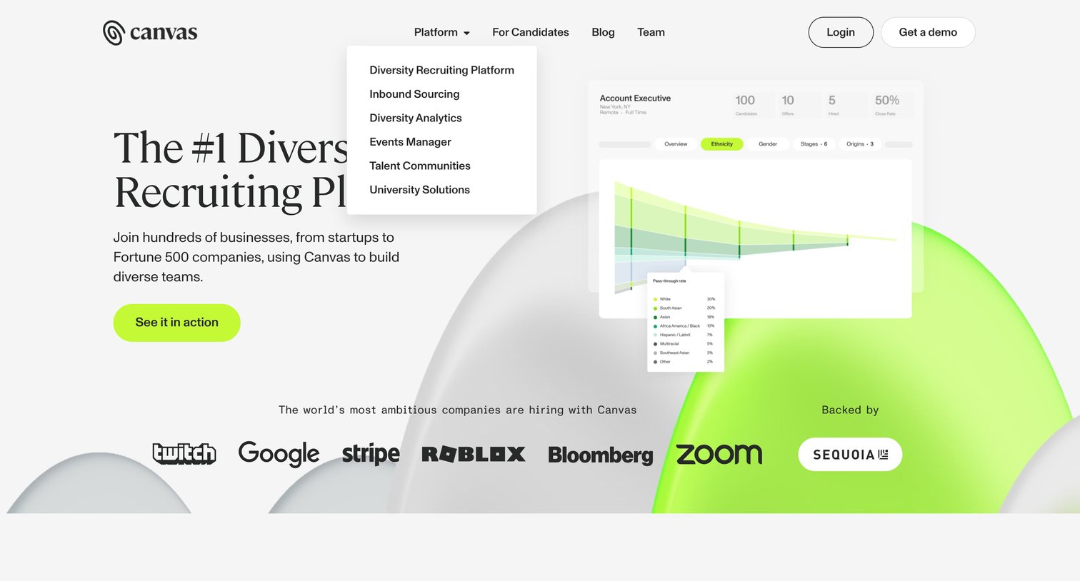 Untapped - Diversity Recruiting Platform | Canvas screen