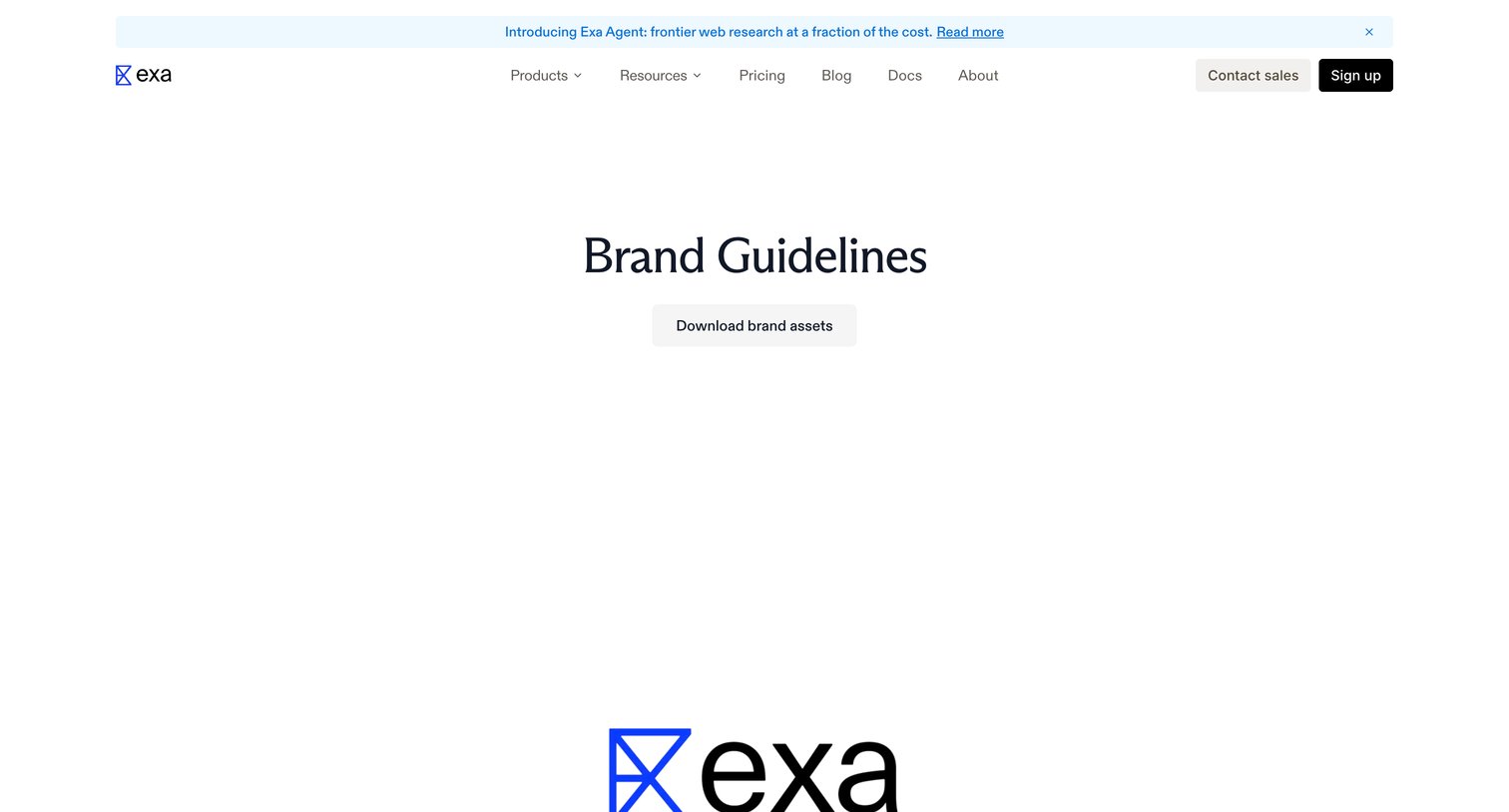 Exa - Brand Guidelines  Exa screen
