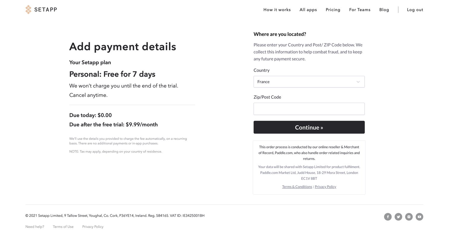Setapp - Setapp | Personal User Account screen