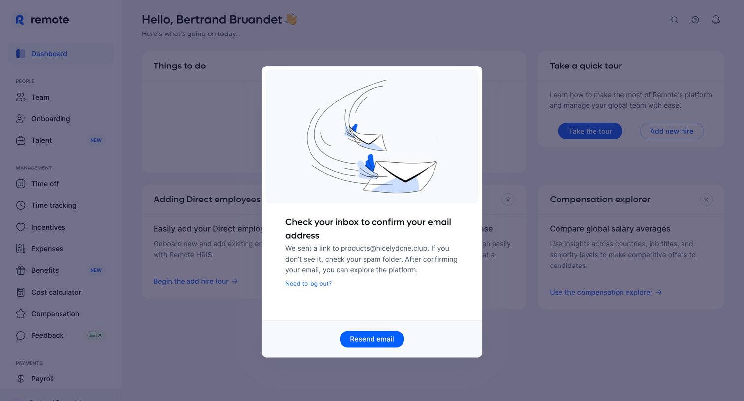 Remote - Dashboard | Remote screen