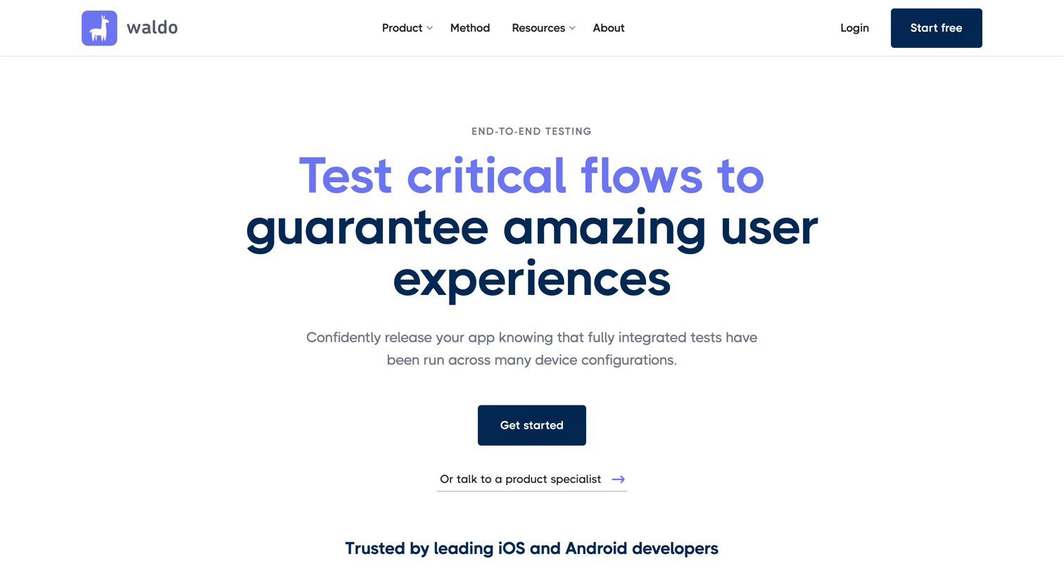 Waldo - End-To-End Testing | Waldo screen