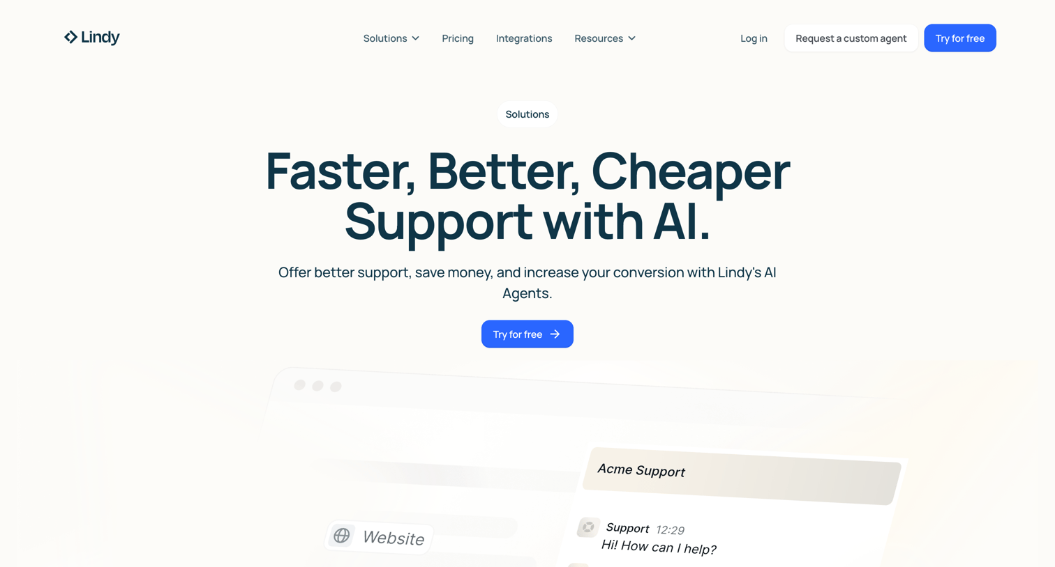 Lindy - AI Customer Support - Lindy screen