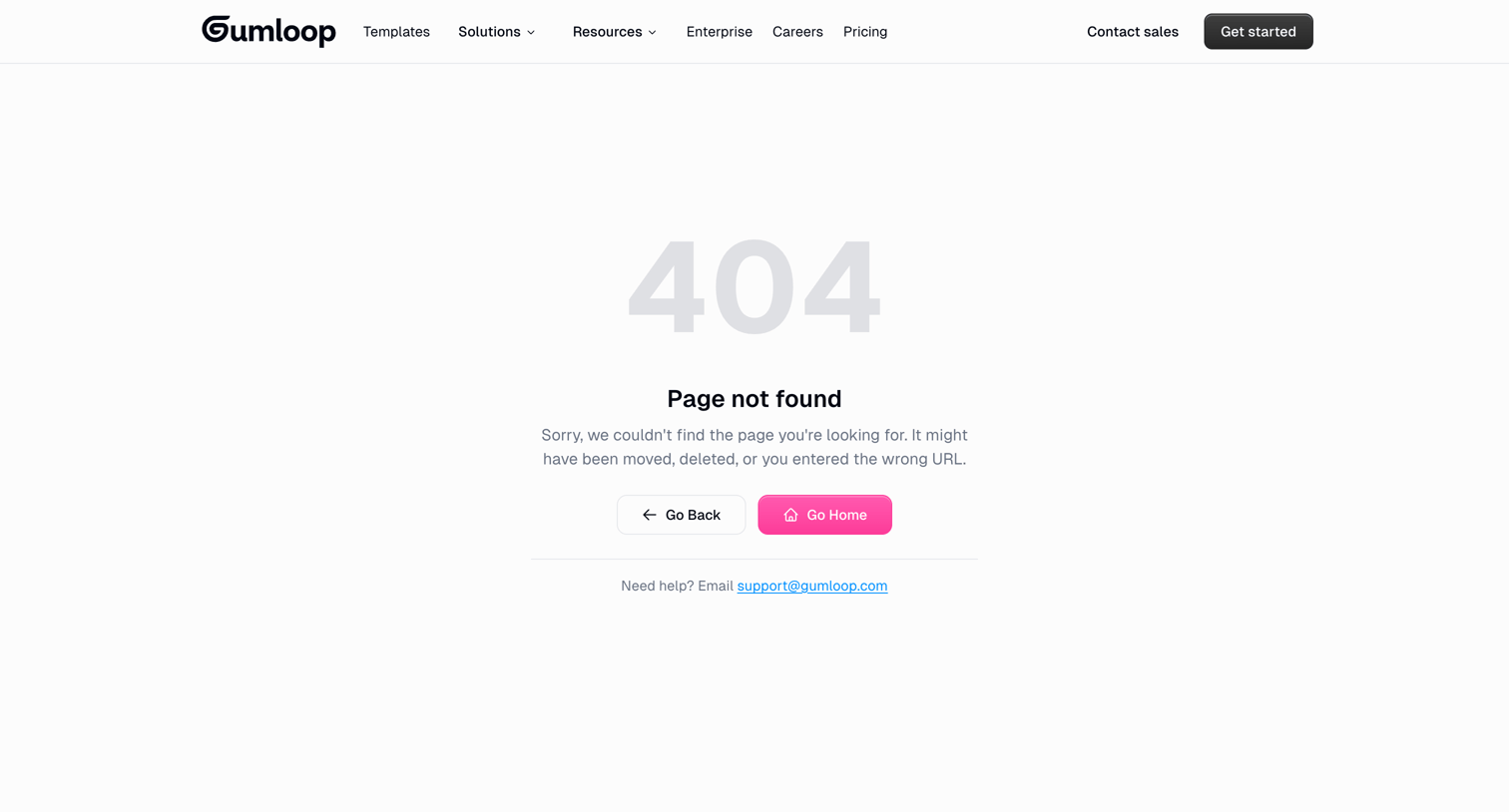 Gumloop - 404 - Page Not Found Gumloop screen