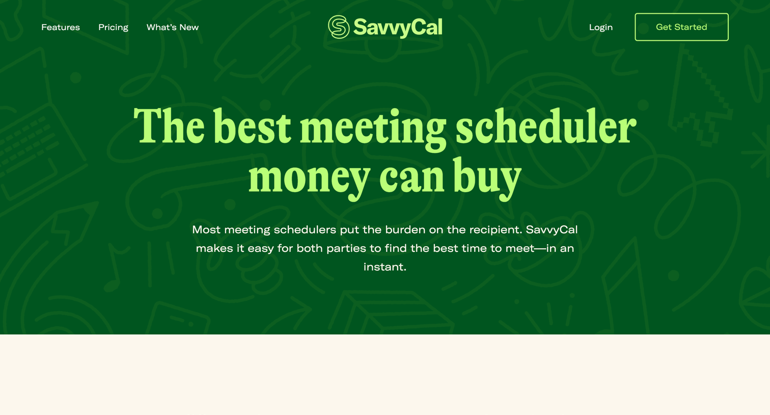 SavvyCal - The Best Meeting Scheduler Money Can Buy • SavvyCal screen