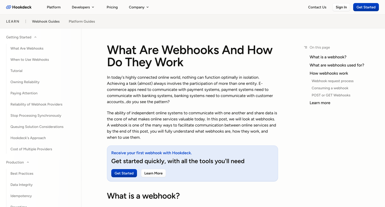 Hookdeck - What Are Webhooks And How Do They Work screen