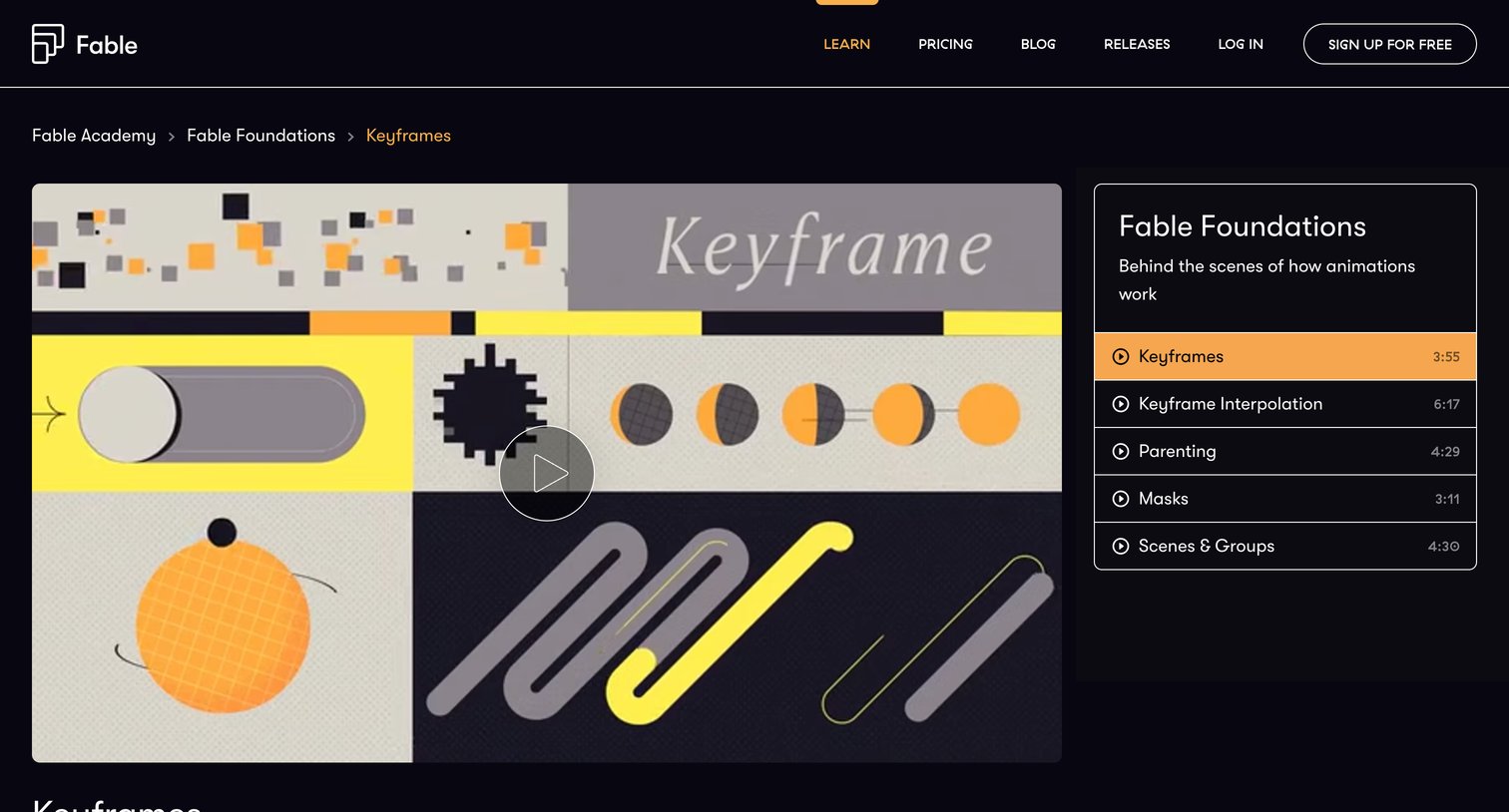 Keyframes - Fable Foundations | Fable Academy from Fable