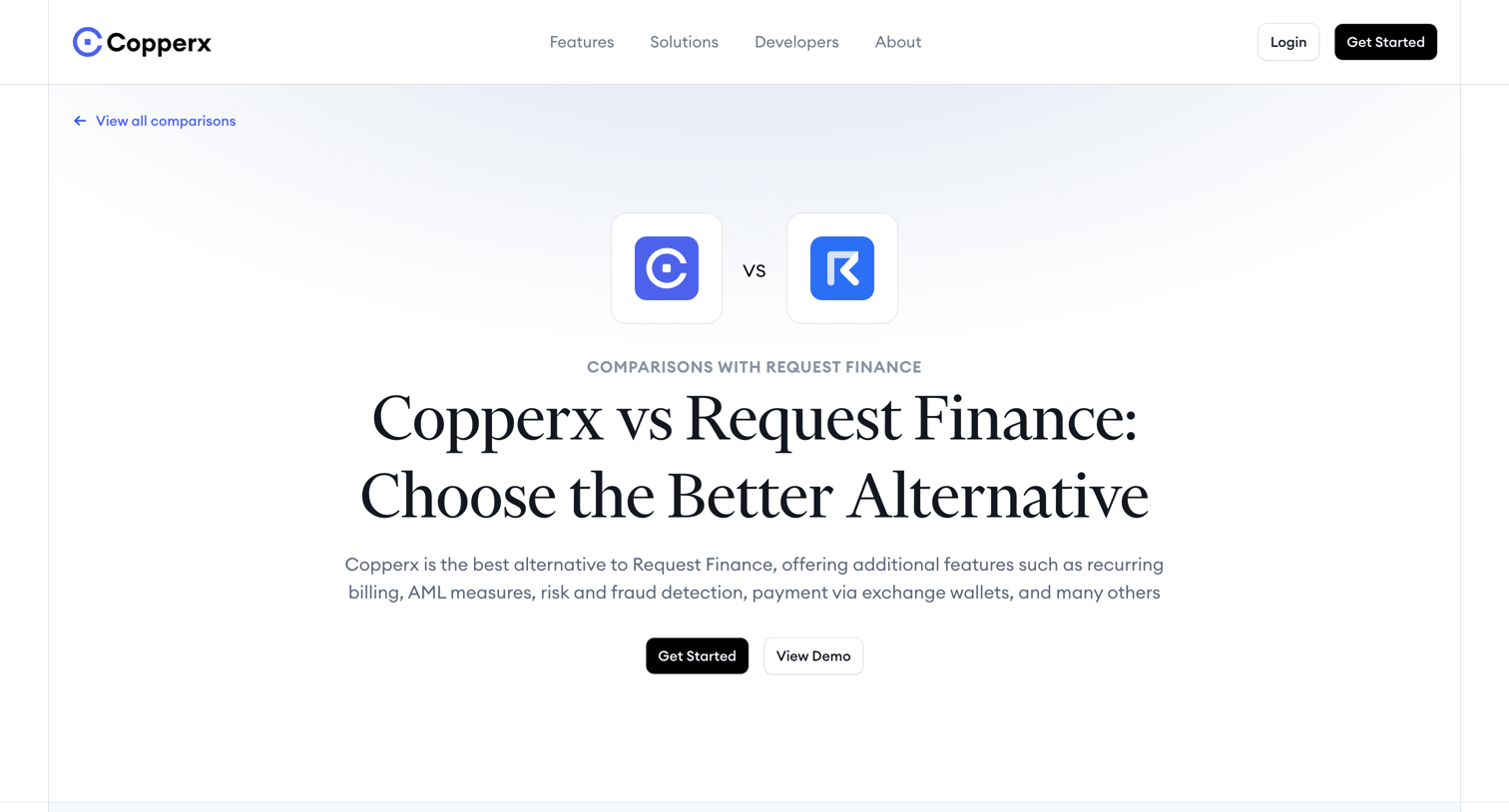 Copperx - Copperx vs Request Finance Choose the Better Alternative - Copper screen