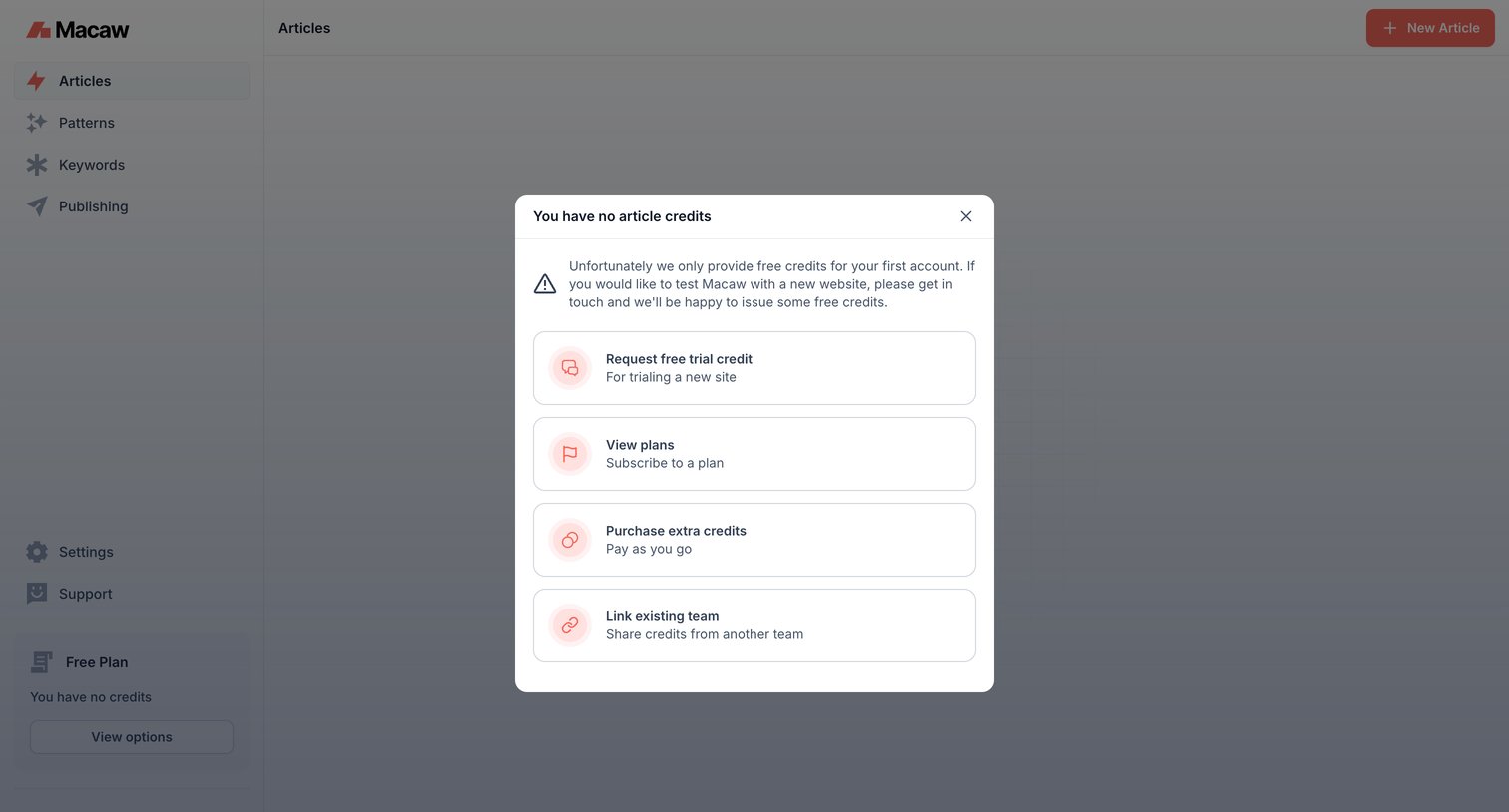 Macaw - Articles | Macaw screen