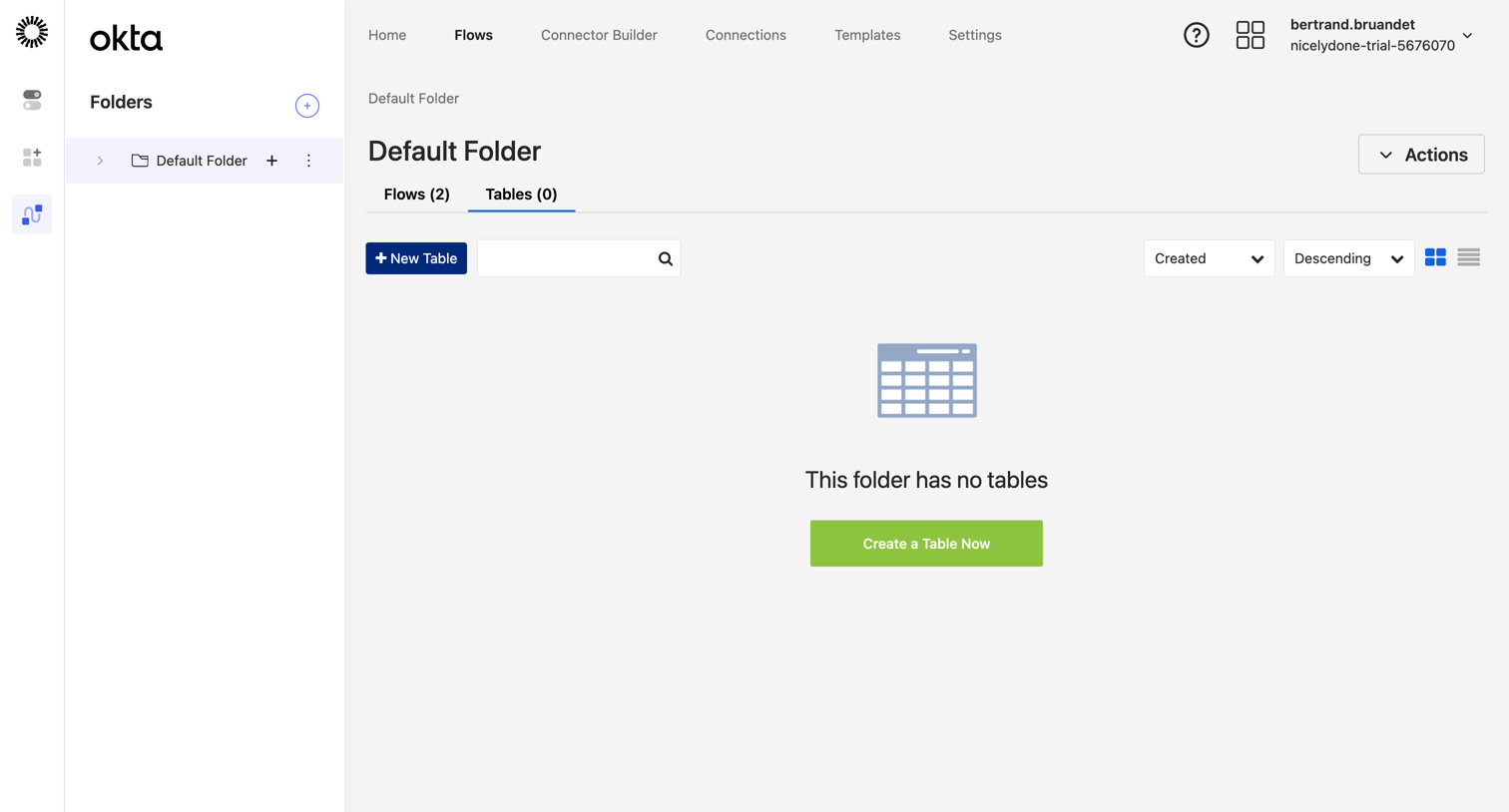 Okta - Default Folder | Okta screen