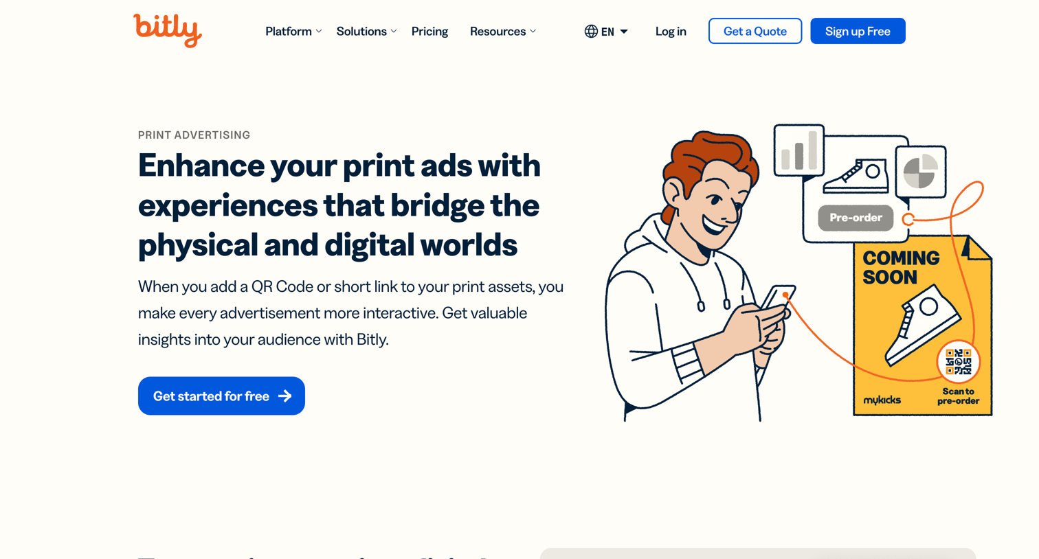 Bitly - Enhance Print Ads with QR Codes and Short URLs | Bitly screen