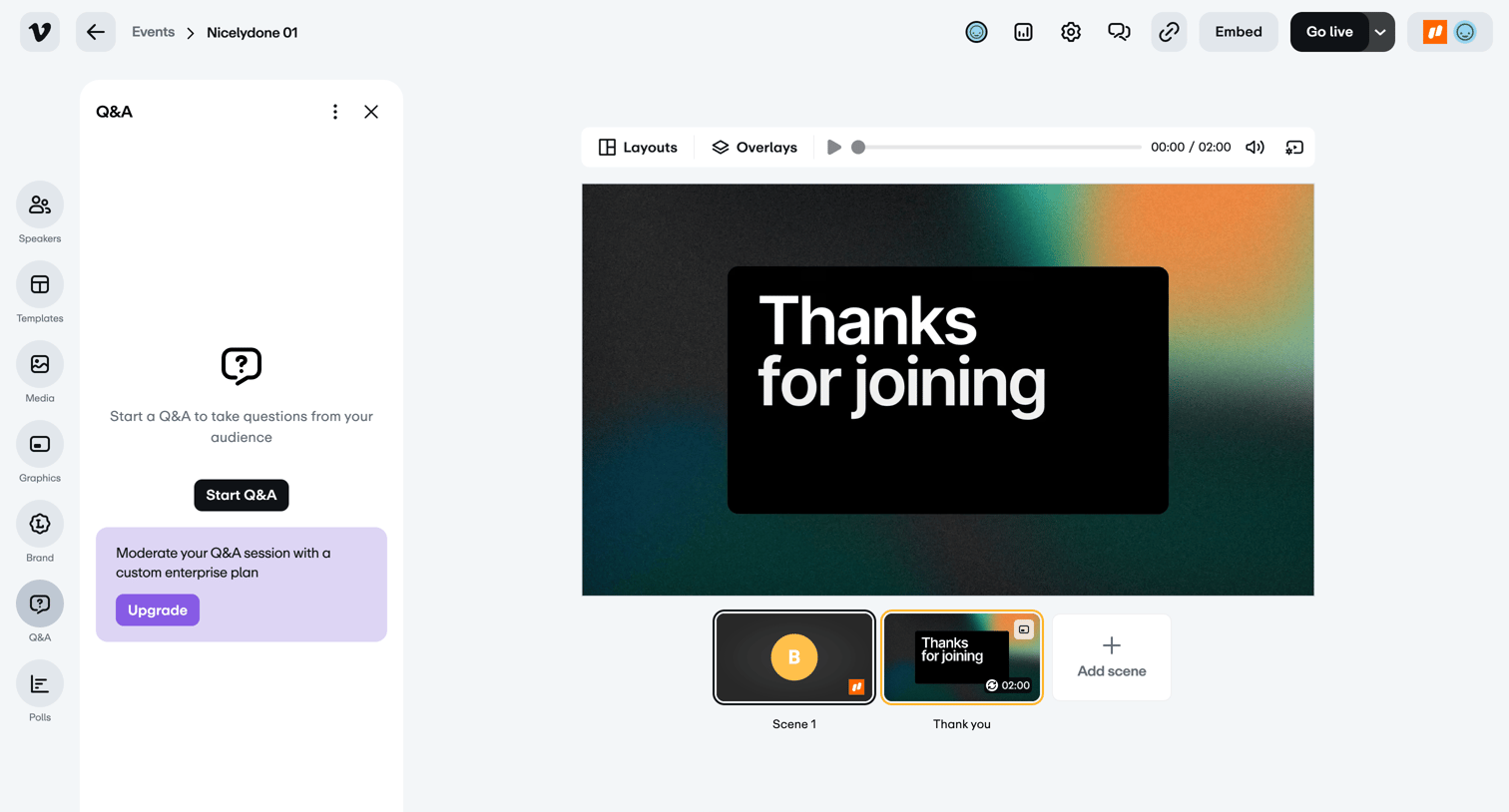 Vimeo screen