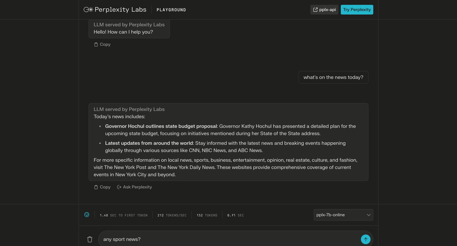 Perplexity - Perplexity Labs screen