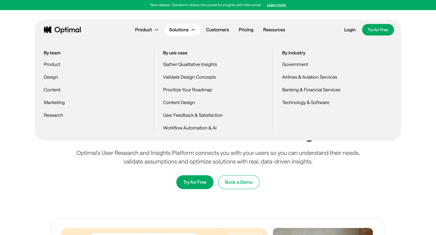 Optimal - UX Research & Design Testing Platform Optimal Workshop screen