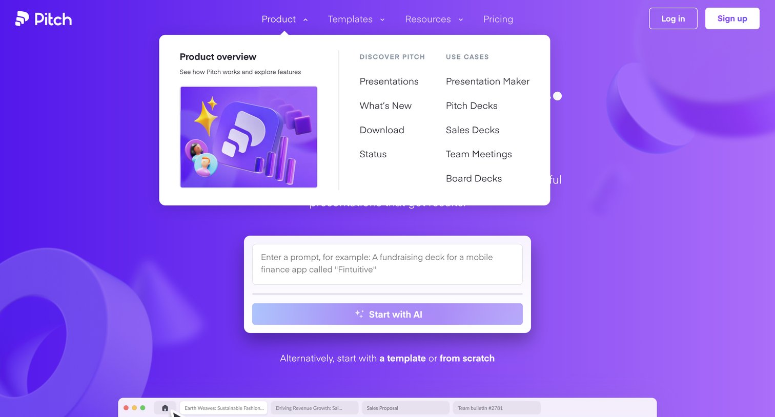Pitch - Presentation software for fast-moving teams | Pitch screen