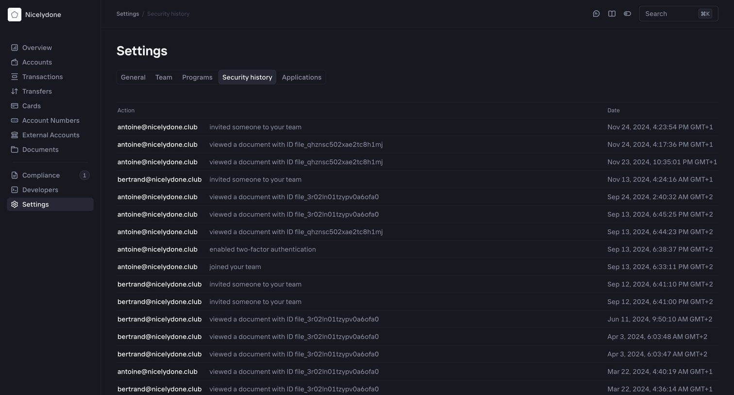 Increase - Increase › Settings screen
