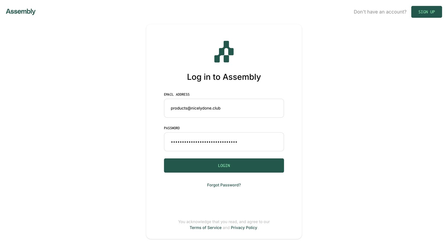 Assembly screen