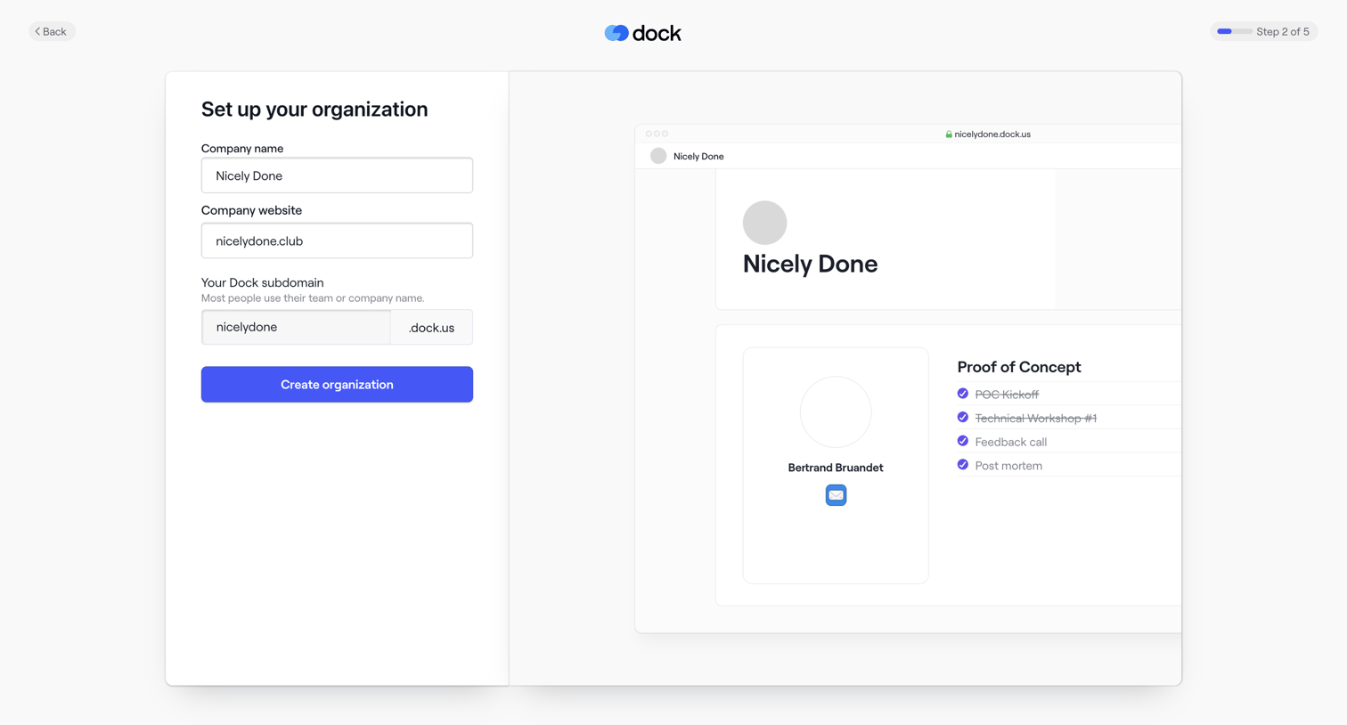 Dock - Register · Dock screen