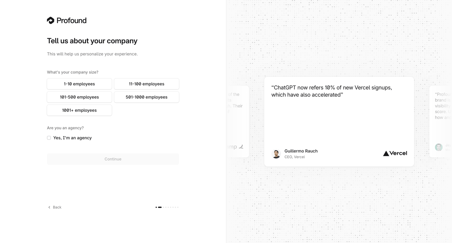 Tryprofound - Profound | Answer Engine Optimization screen