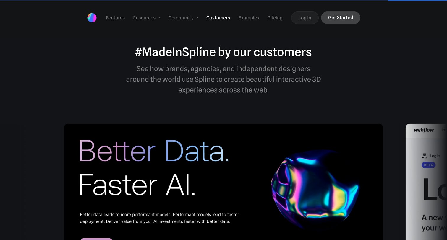 Spline - Spline - Design tool for 3D web browser experiences screen