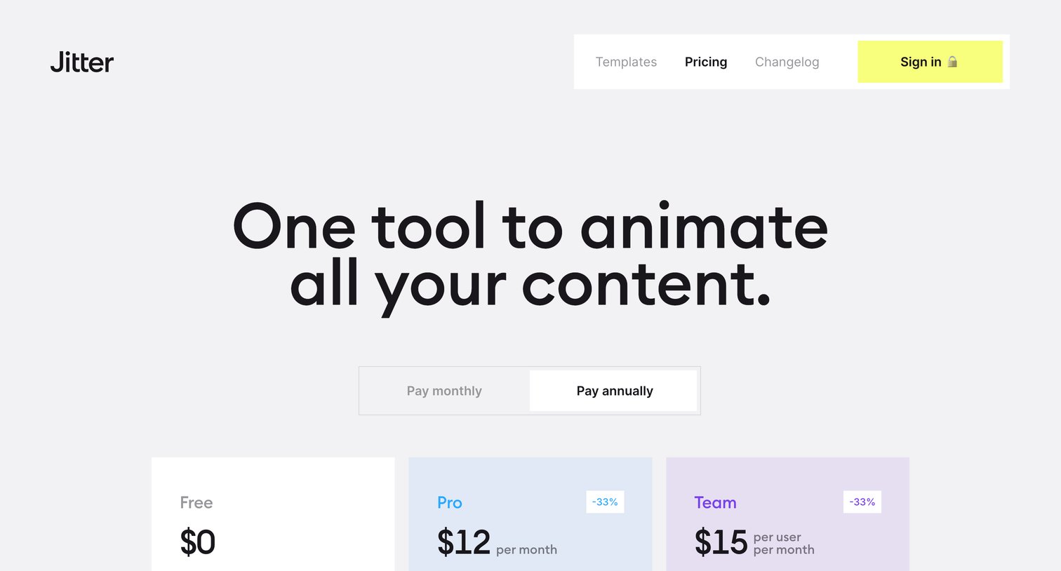 Jitter - Pricing · Jitter screen
