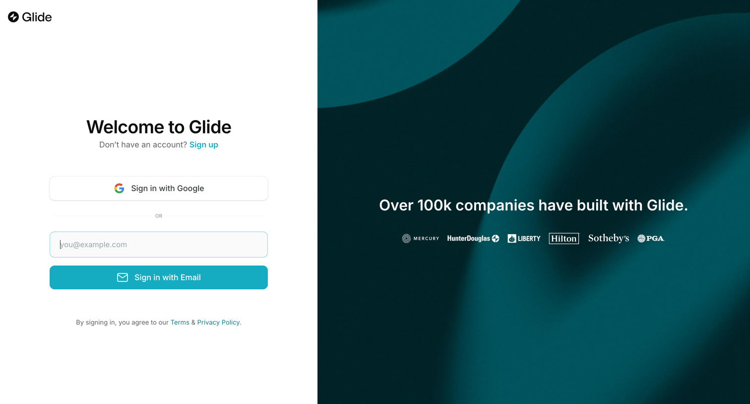 Glide screen