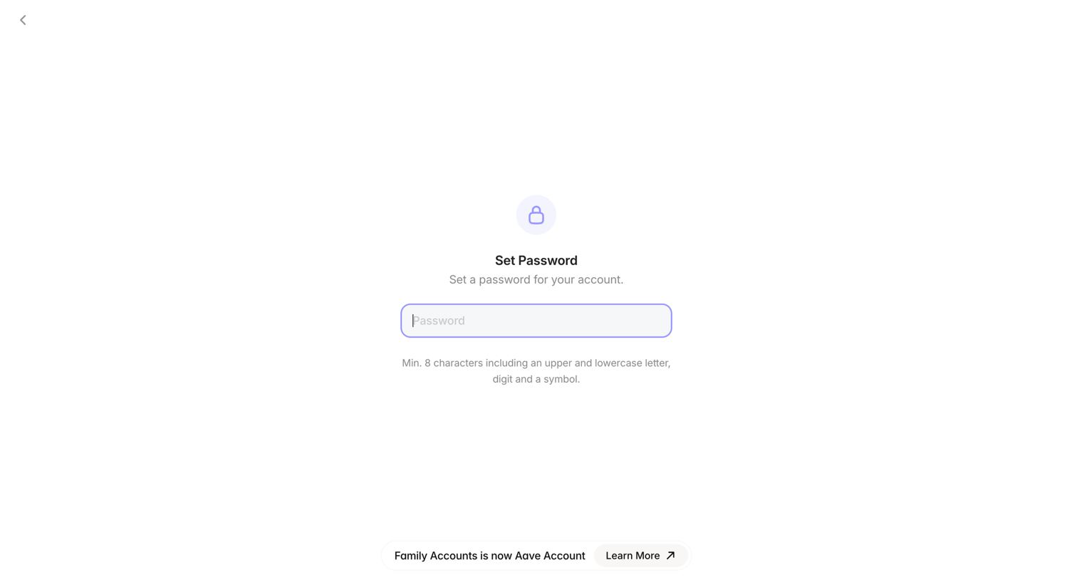 Family - Aave Account screen