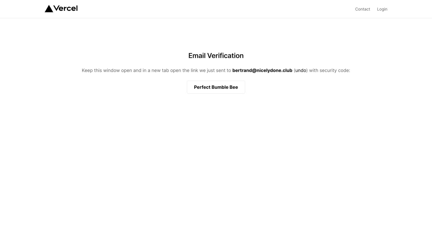 Vercel - Sign Up – Vercel screen