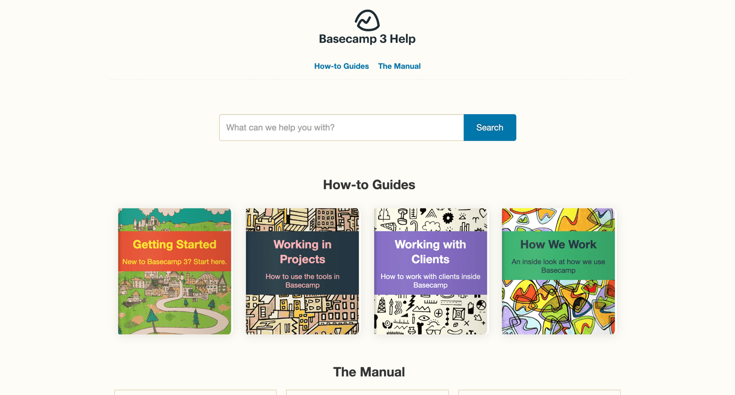 Basecamp - Basecamp 3 Help screen