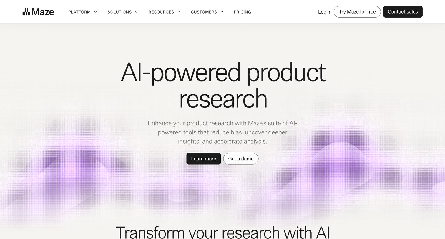 Maze - Maze AI  Elevate Your Product Research screen