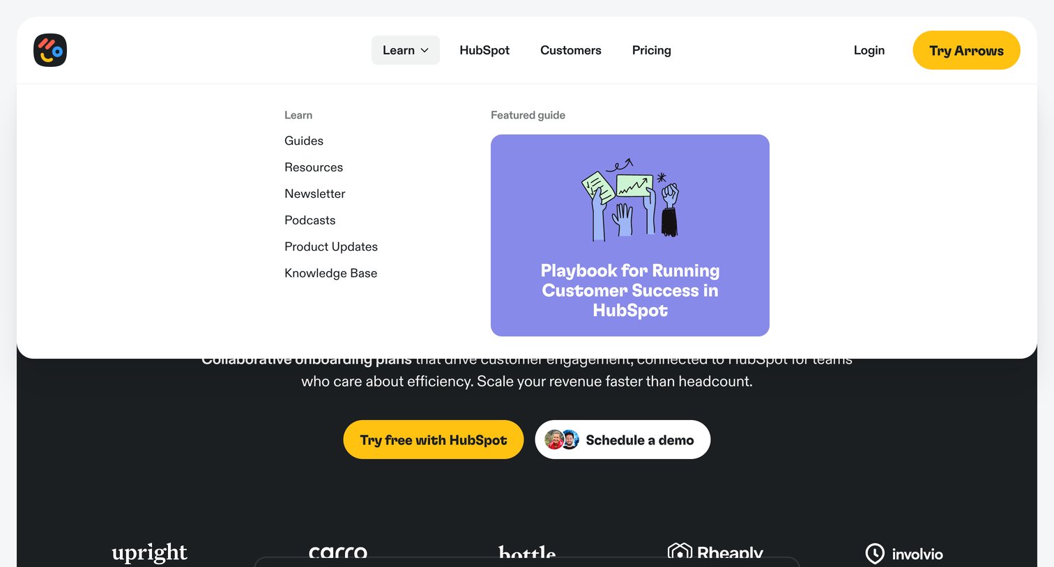Arrows - Customer Onboarding Software for HubSpot – Arrows screen