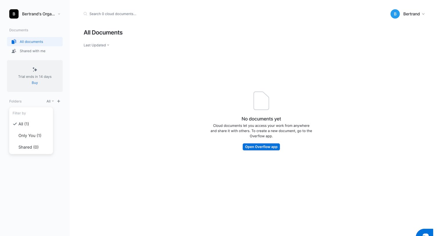 Overflow - All Documents | Overflow screen
