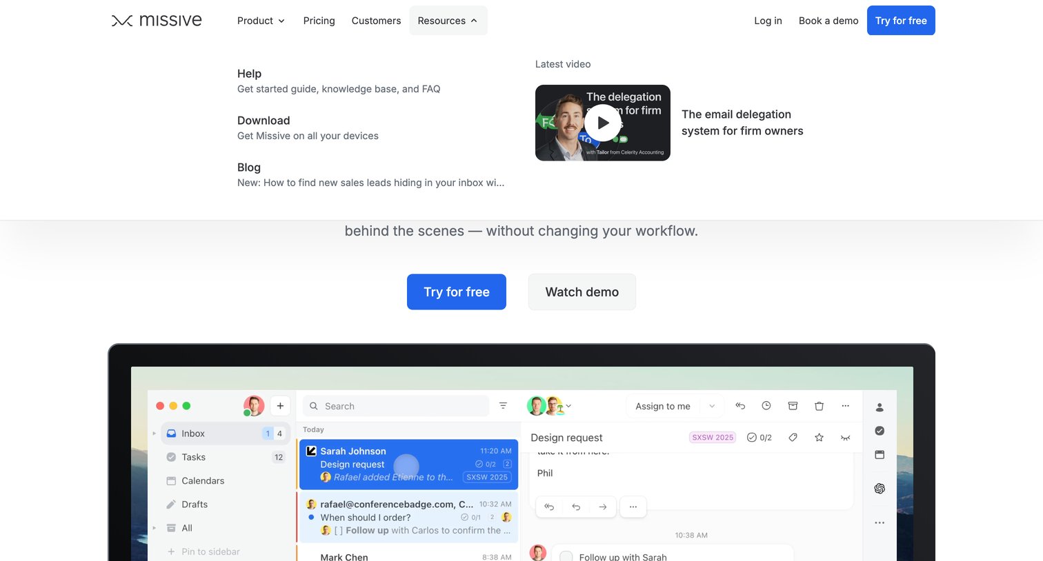 Missive - Missive · Inbox collaboration for teams that run on email screen