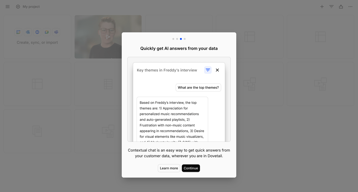 Dovetail - My project – Dovetail screen