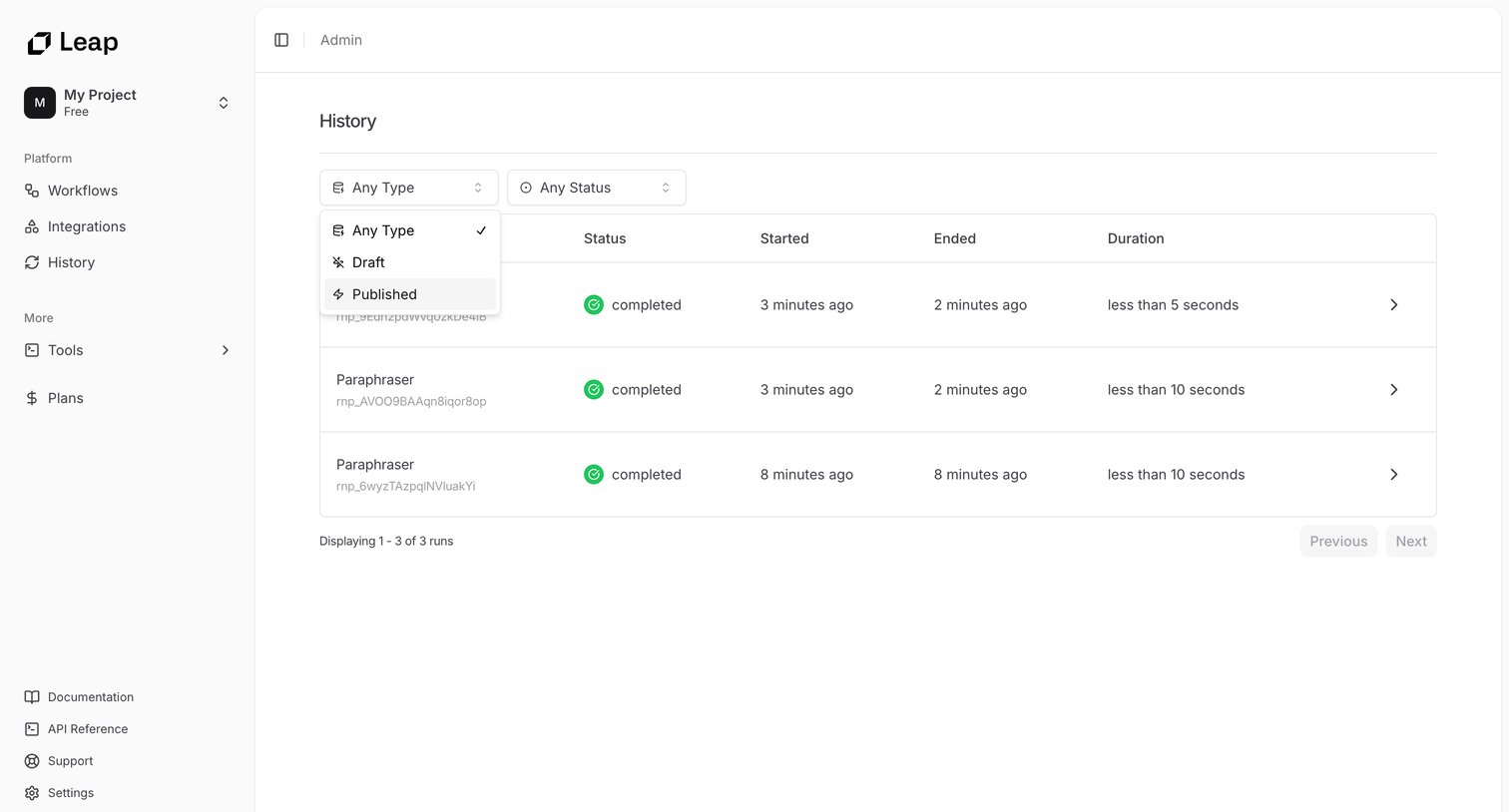 Leap - Leap AI | Automate any workflow with AI screen