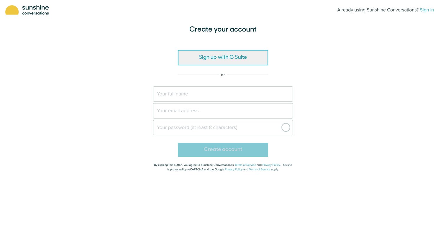 Zendesk - Sunshine Conversations screen