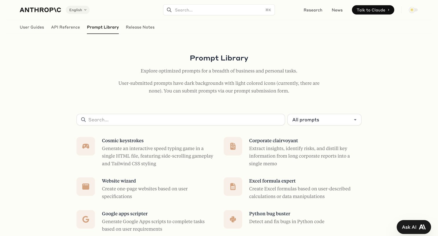 Anthropic - Library - Anthropic screen